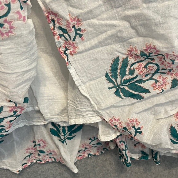 Oliphant Smocked Sleeveless Ruffle Neck Midi Maxi Block Print Dress Tuckernuck - Picture 7 of 15